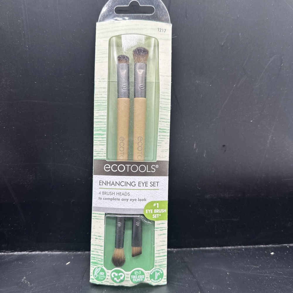Ecotools 2-Pc. Double Ended Eye Makeup Brush Set 1217 Vegan New